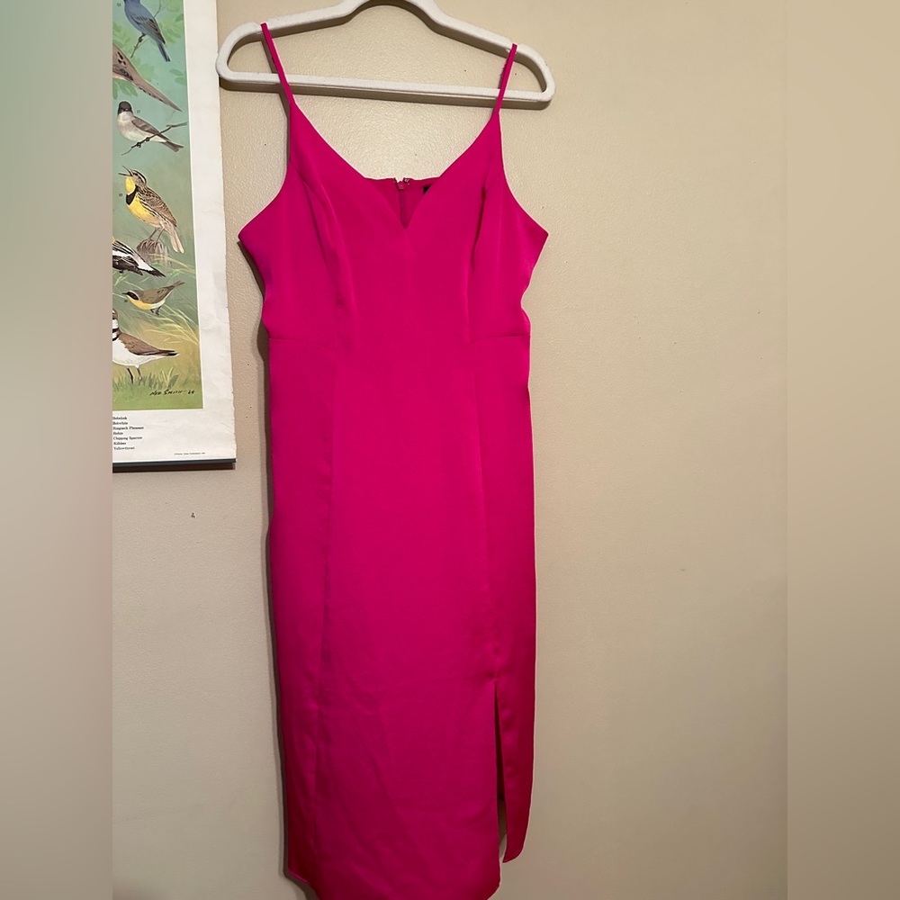 Express Pink Satin Feel Dress